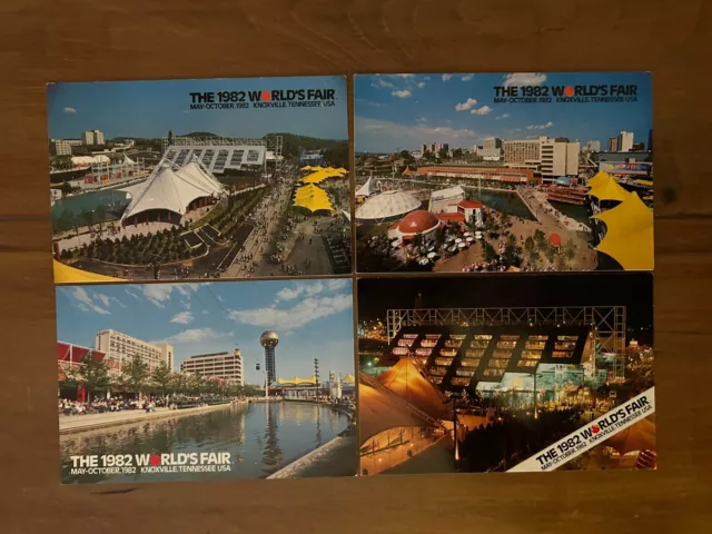 4 postcards 1982 World's Fair Knoxville Tennessee EX Condition