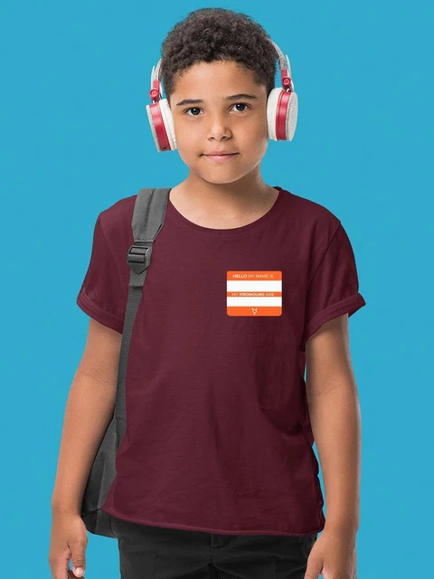 My Name And Pronouns Are T-shirt Youth's -SmartPrintsInk Designs