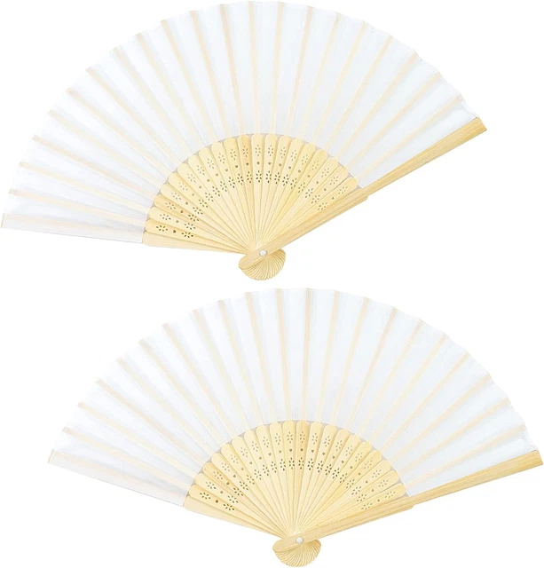 BEHAAI 2 STCK. Handklappventilatoren, chinesische klappbare Handventilatoren Bambusventilatoren
