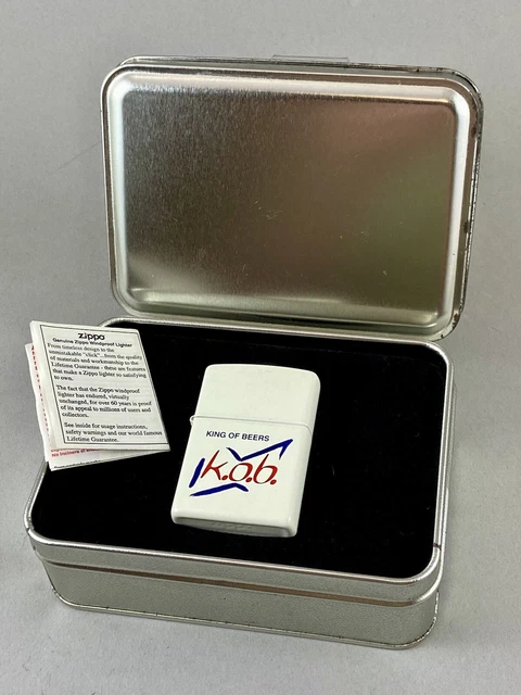 Budweiser King Of Beers White Matte Zippo Cigarette Lighter In Box - Unstruck