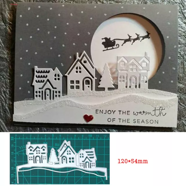 Christmas House Tree Metal Cutting Dies Scrapbooking Stencils Album Embossing