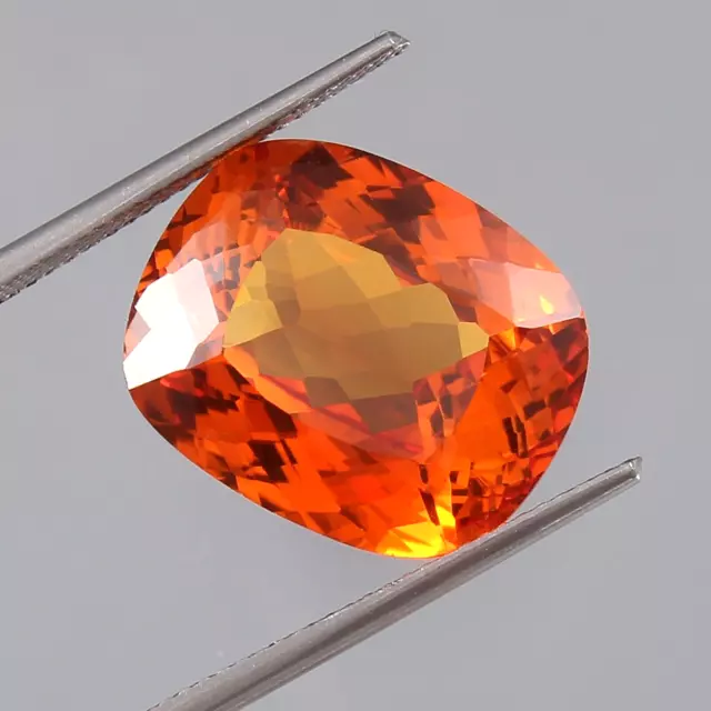 AAA+ Natural Ceylon Padparadscha Sapphire Loose Cushion Gemstone Cut 17.65 Ct