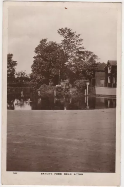Barons Pond near Acton, London RP Postcard B819