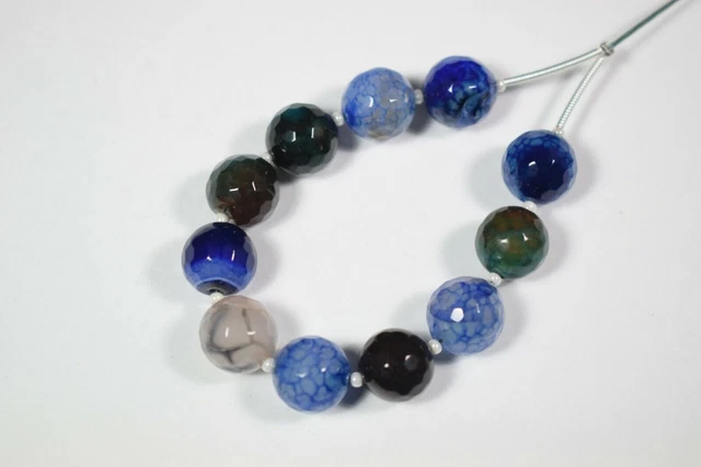 A++Natural 11MM Multi Blue Opal Round Shape Faceted Gemstone 5 "Perles pour...