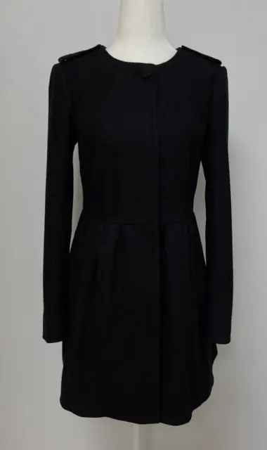 RED VALENTINO Women’s Cappotto PeaCoat Coat Jacket Wool Black Size 38 US 2
