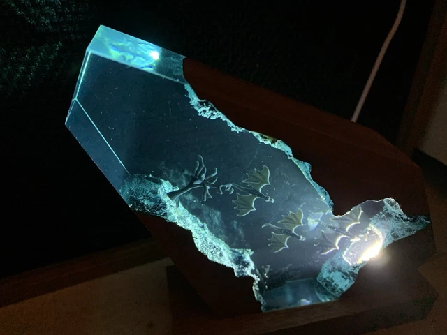 ICE AND FIRE Dragons Night Light Epoxy Resin Lamp Decor With On/Off ...