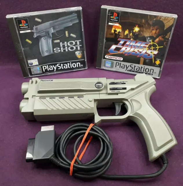 Playstation 1 Ps1 Logig 3 Predator Gun & Games Bundle Tested Gc Inc Time Crisis