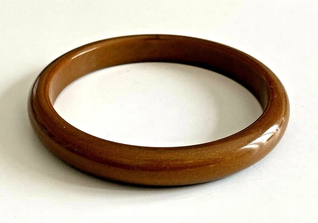 Bracelet Vintage Bakelite/plastique Couleur Bois - État Neuf, Largeur 0.95cm, France