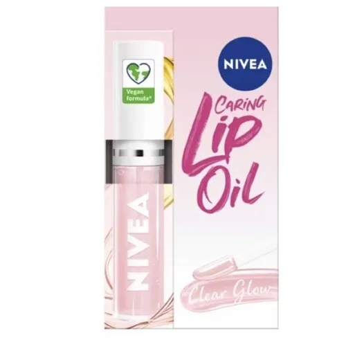 Nivea Lip Oil Clear Glow 5.5ml Long Lasting Moisture Non Sticky Vegan Formula