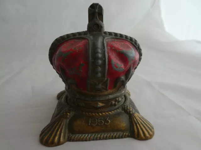 Antico Salvadanaio Souvenir Incoronazione Elisabetta Ii 2 Giugno 1953