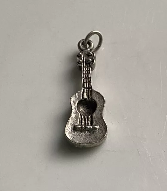 Guitar Music Instrument Band Sterling Silver 925 Pendant Charm