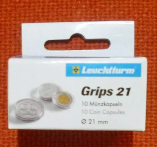 LIGHTHOUSE 21mm COIN CAPSULES Suits $2 Coins - Pack 50 Capsules  (5 x Box of 10)