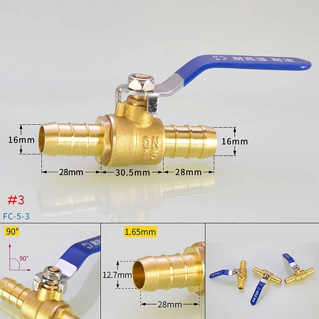 Ball Valve Brass Valve with Hose Fittings Oil Gas Faucet Valve 16/19MM