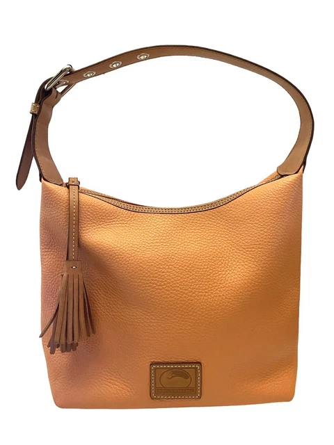 Dooney & Bourke Borsa A Tracolla In Pelle Martellata, Zip Around, Con Cinghia Staccabile, 21x10,8 Cm