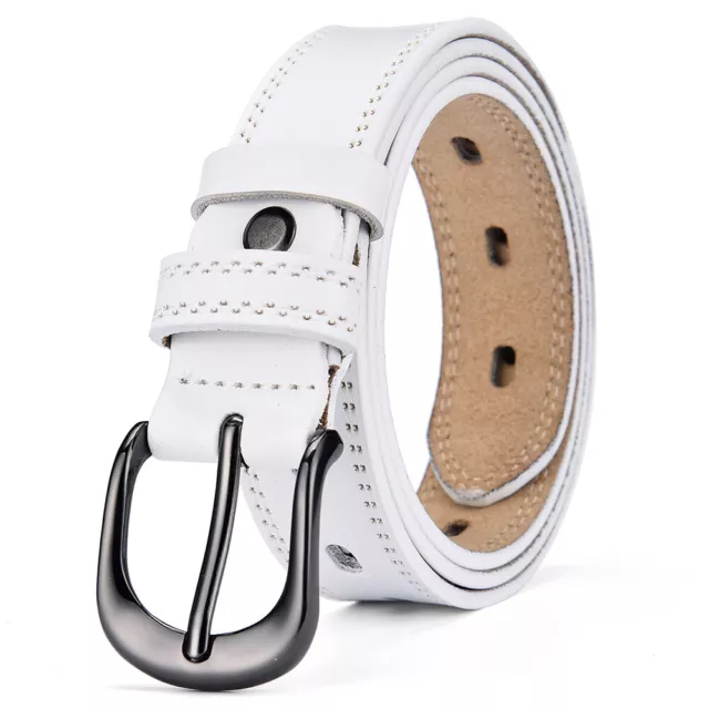 Womens Ladies Genuine Leather Belts Casual Buckle Jeans Belt UK Stock (Gift Bag) 3