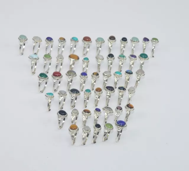 WHOLESALE 51PC 925 SOLID STERLING SILVER TIGER EYE AND MIX RING LOT GTC329 g488