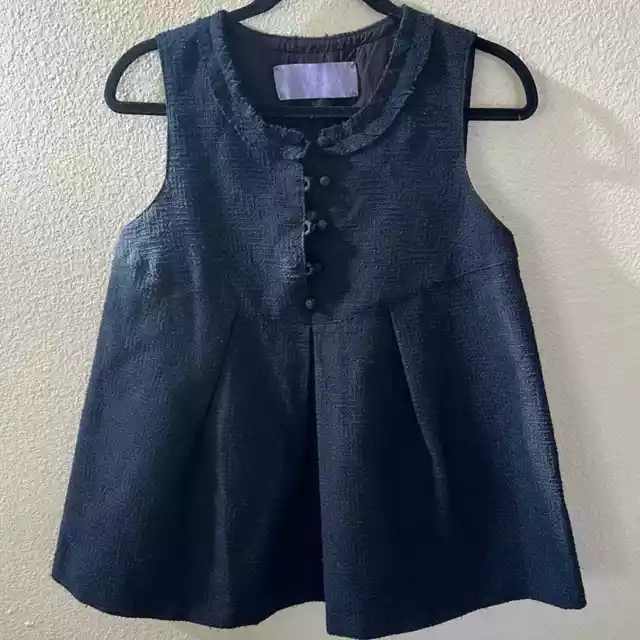 Vera Wang Lavender Label Black and Blue Sleeveless Blouse Size 4