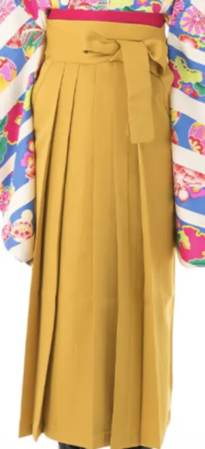 Japanisch Damen Traditionell Kimono Hakama Rock Polyester Gelb Japan