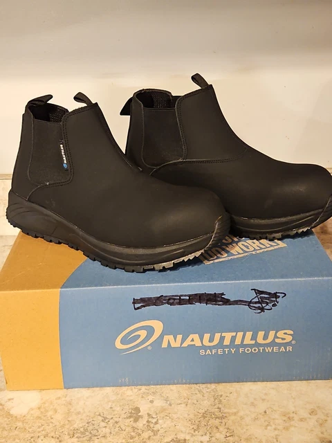 NAUTILUS WORK BOOT Men Guard Leather Composite Toe 8.5 EE Black 2523 ...