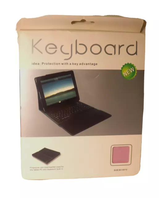 Universal Pink Tablet Case Cover With Keyboard Fits 11" Tablet Unbranded