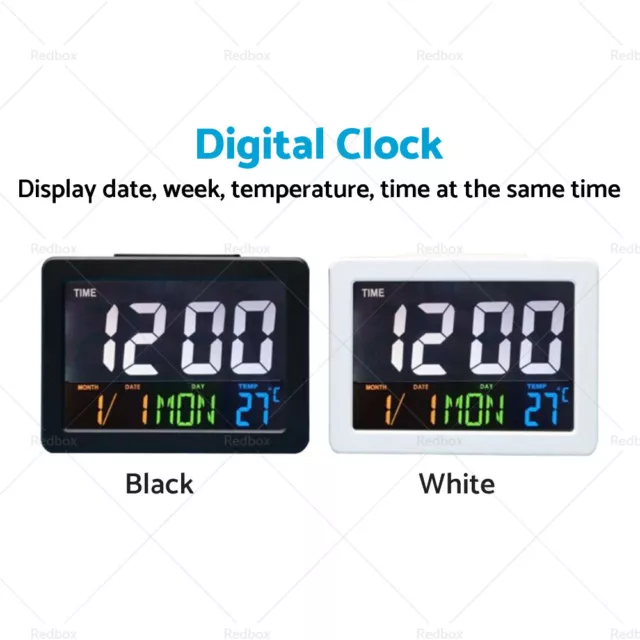 Large Digital Big Jumbo LED Wall Desk Clock With Calendar Temperature Home AU