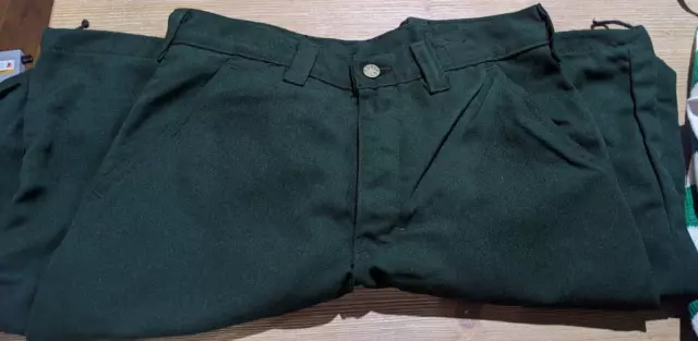 FSS Wildland Firefighter Pants Mens 26 - 30 x 34 Green Fire Resistant Adj Waist