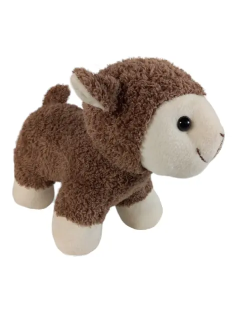 KellyToy Stuffed Sheep Wooly Lamb Soft 11" Plush Toy Brown White