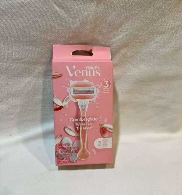 Gillette Venus Comfortglide White Tea Women's Razor Handle + 2 Cartridge Refills