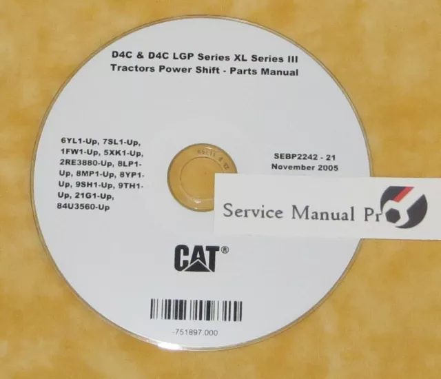 SEBP2242 Caterpillar D4C & D4C LGP Series 3 III Tractor Parts Manual Book CD.1FW