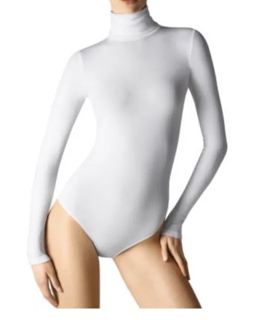 WOLFORD Colorado String-Body Turtleneck White Bodysuit L116704