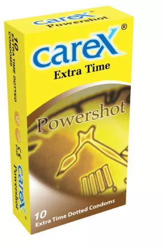 100 Pièces CAREX Extra Temps Powershot à Pois Préservatif Avec Plus Bas Charge