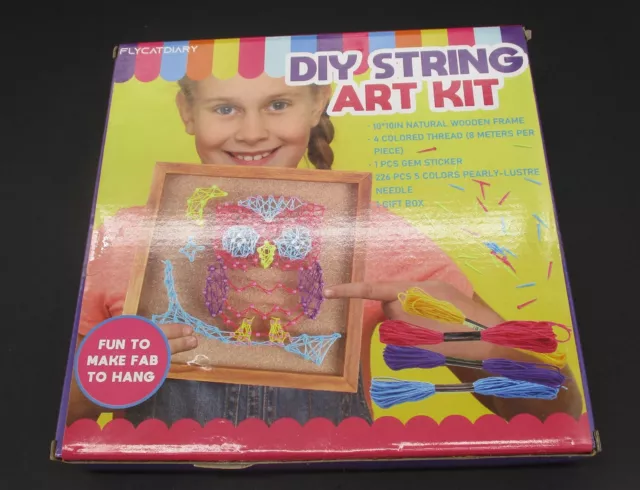 Kit de arte en cuerdas FlyCatDiary hágalo usted mismo, marco 10x10, 226 piezas, 5 colores