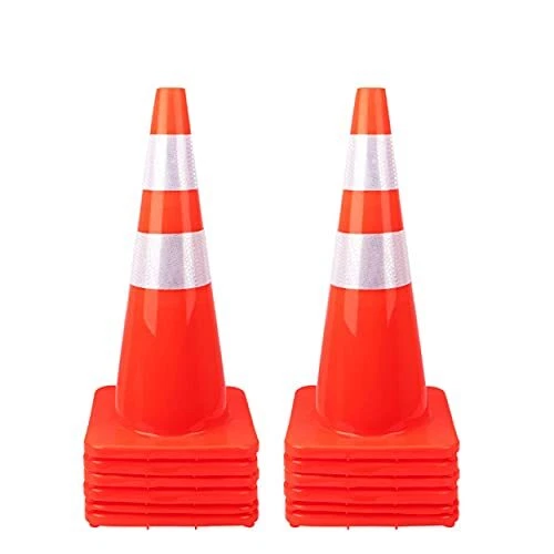 [ 12 Pack ] 28" Traffic Cones Plastic Road Cone PVC Safety Road Parking Cones