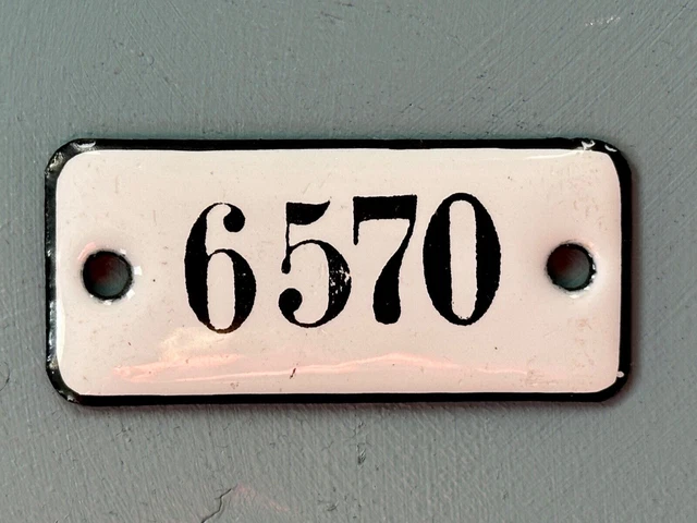 Number 6570 Vintage Enamel House Numbers Made in Europe Room Hotel FREE POSTAGE