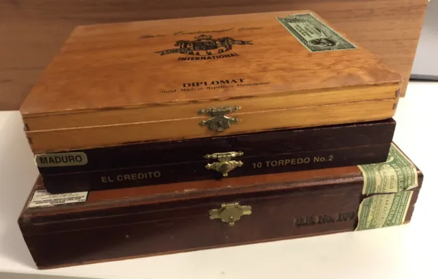 Cigar Box bundle - 3 vintage used boxes