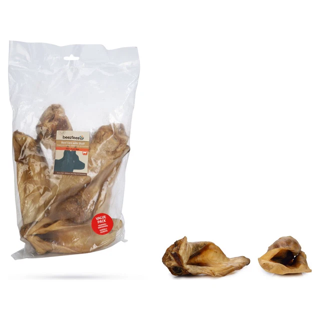 Beeztees Snack per Cani Orecchie di Manzo Con Manzo - 7 Pezzo, Nuovo