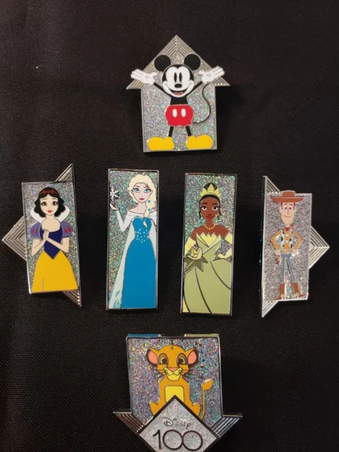 Disney 100 Years Of Wonder LE 500 Pink A La Mode Puzzle Pin Complete Set of 6