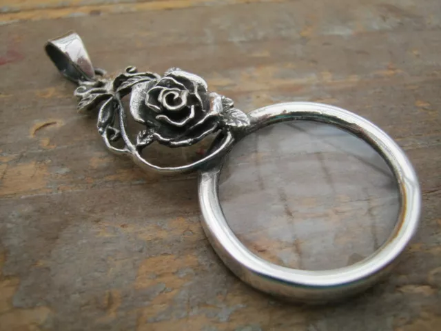 Lentes lupa Birmingham HM plata esterlina rosa joyeros lupa gafas