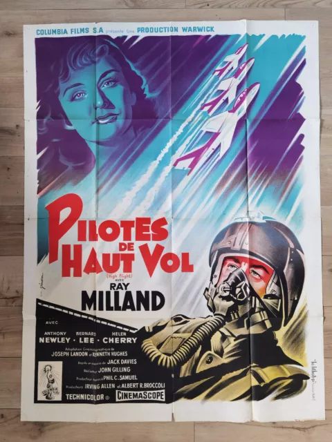 Affiche de cinema - pilotes de haut vol 120x160- d'après Grinsson