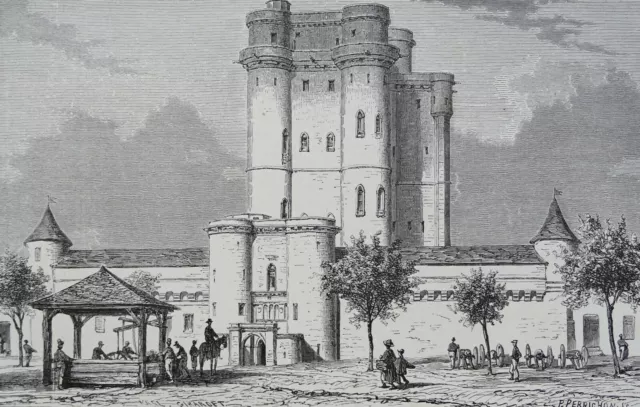 Animated view of the Chateau de VINENNES in the 19th century - 19th century board