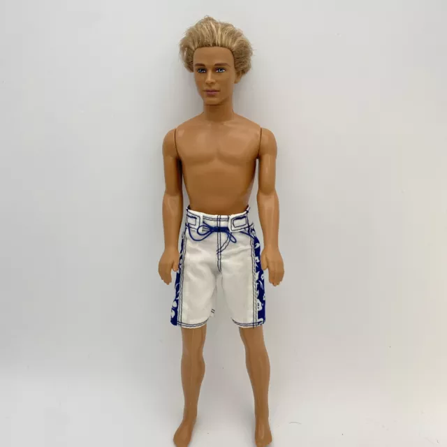 Ken Barbie Fashionistas Male Doll Blond Rooted Hair Blue Eyes Beach 1968/2001