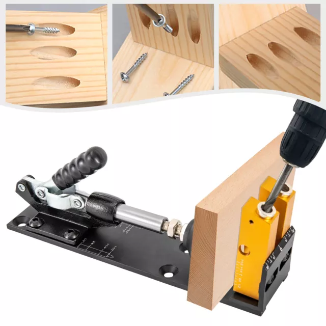 Pocket Hole Jig Kit Woodworking Guide Drill Master Kit Hole Locator Screw Set US