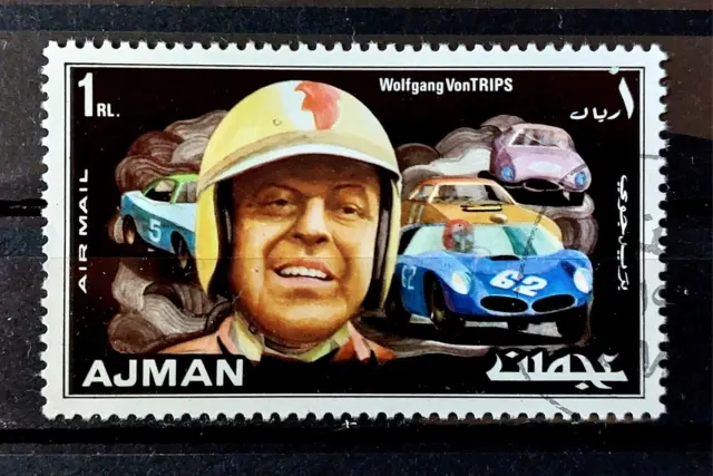 Ajman 1971 Wolfgang von Trips Rennfahrer Deutschland Michel 1071👍 Flugpostmarke