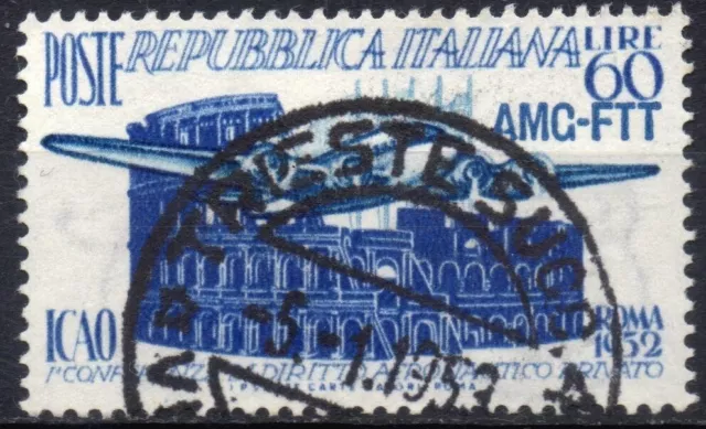 TRIESTE ZONA A AMG-FTT 1952 - Usato 60 lire ICAO Sas 155 #S#XTR