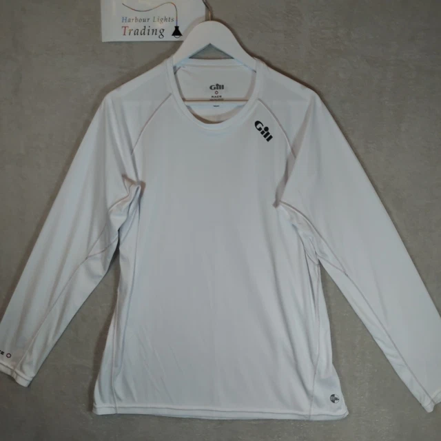Men's Gill White Long Sleeve Active Top ~ Sailing/Cycling Size L Large UV 50+