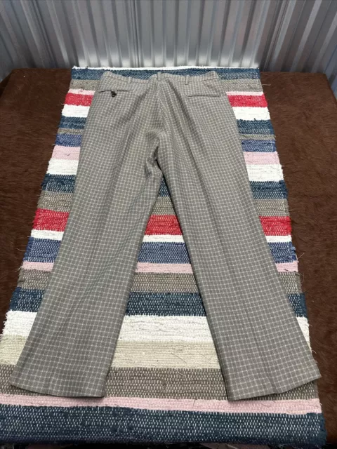 Vintage 1960s Sears Kings Road Double Knit Plaid Rockabilly Trousers Pants 38
