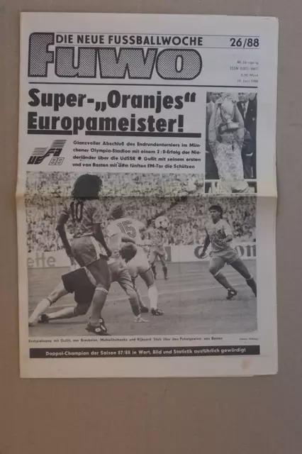 Historisch DDR - Zeitschrift Tageszeitung - "Fuwo" Europameister 28.06.1988