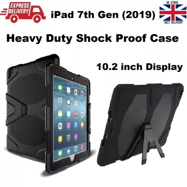 Rugged Builder Case Heavy Duty Shock Proof + Stand For Apple iPad 2019 10.2