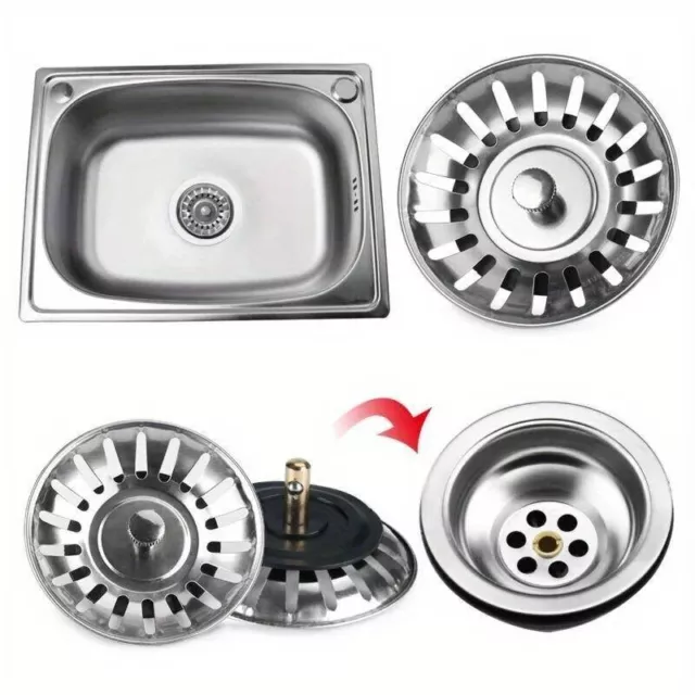 Premium Kitchen Sink Replacement Drain Waste Filter Plug Basin Strainer 2