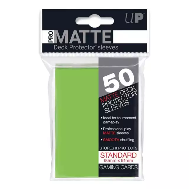 ULTRA PRO Deck Protector Sleeves Pro Matte Non-Glare Lime Green Standard 50ct 66